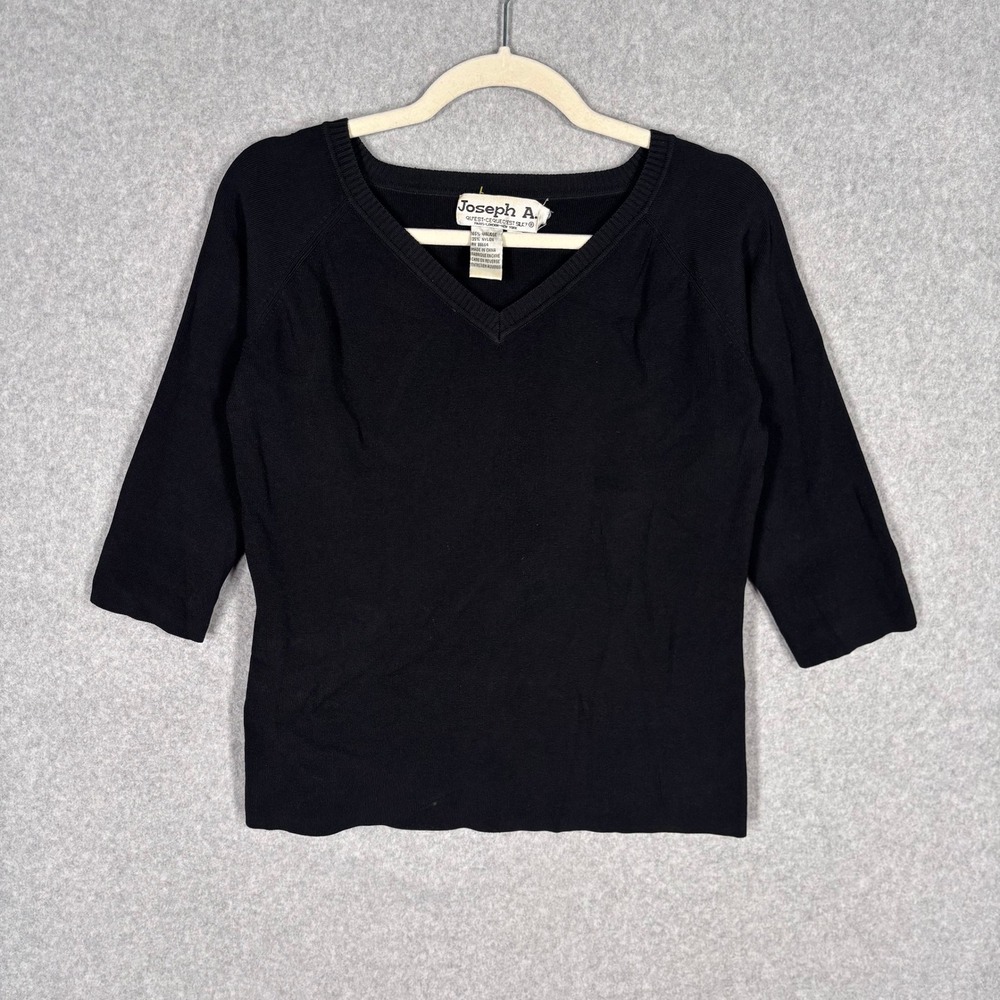 Vintage Joseph A Sweater XL Black Minimalist Quiet Luxury‎ Retro Career Classic